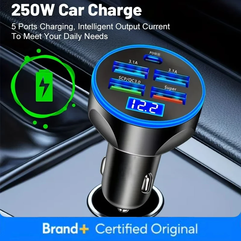 Election Electronics & Gadgets Store Woocommerce Theme - 250W 초고속 충전 차량용 충전기 5-in-1