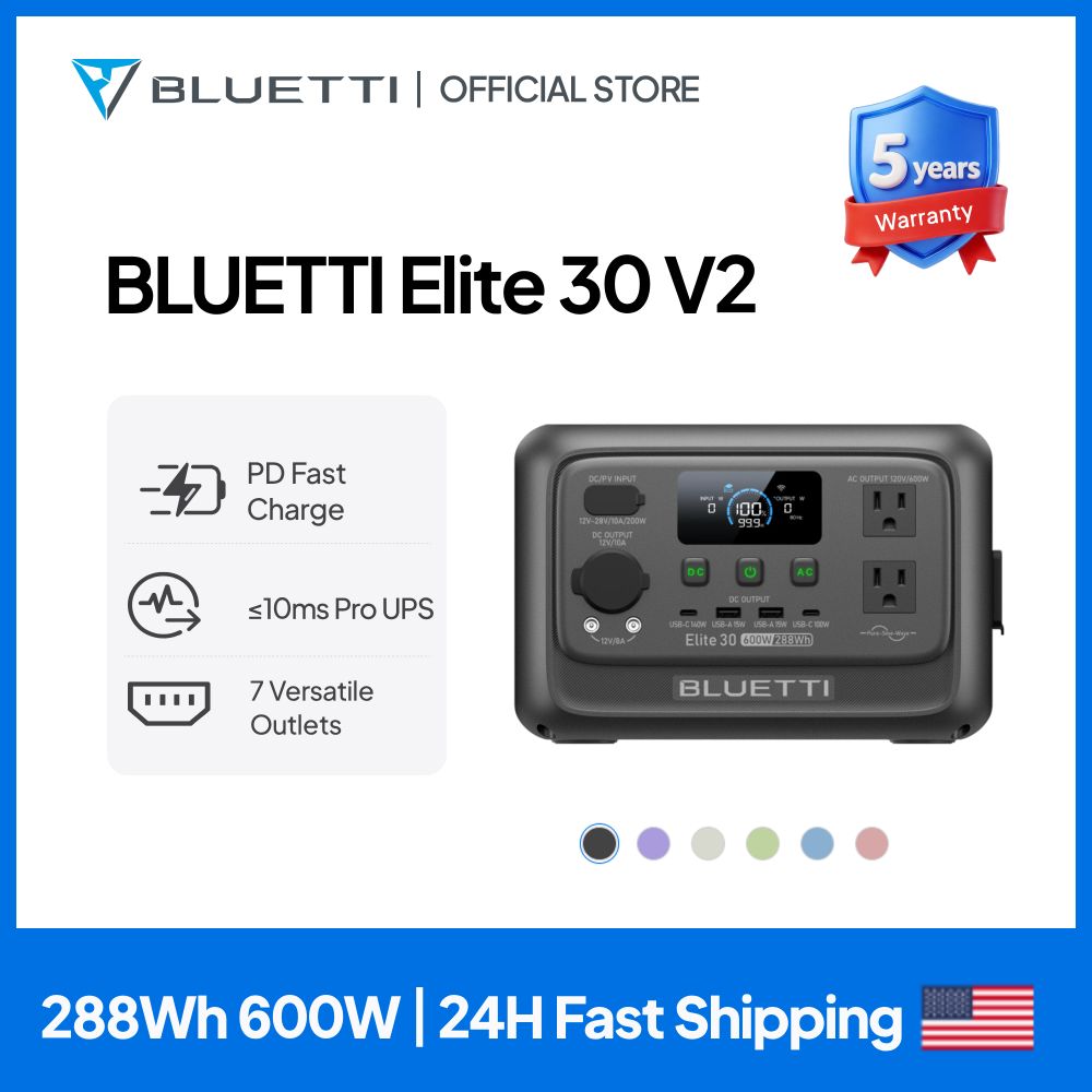 Solar Powered Charger - 【리뉴얼】BLUETTI Elite 30 V2 휴대용 발전소
