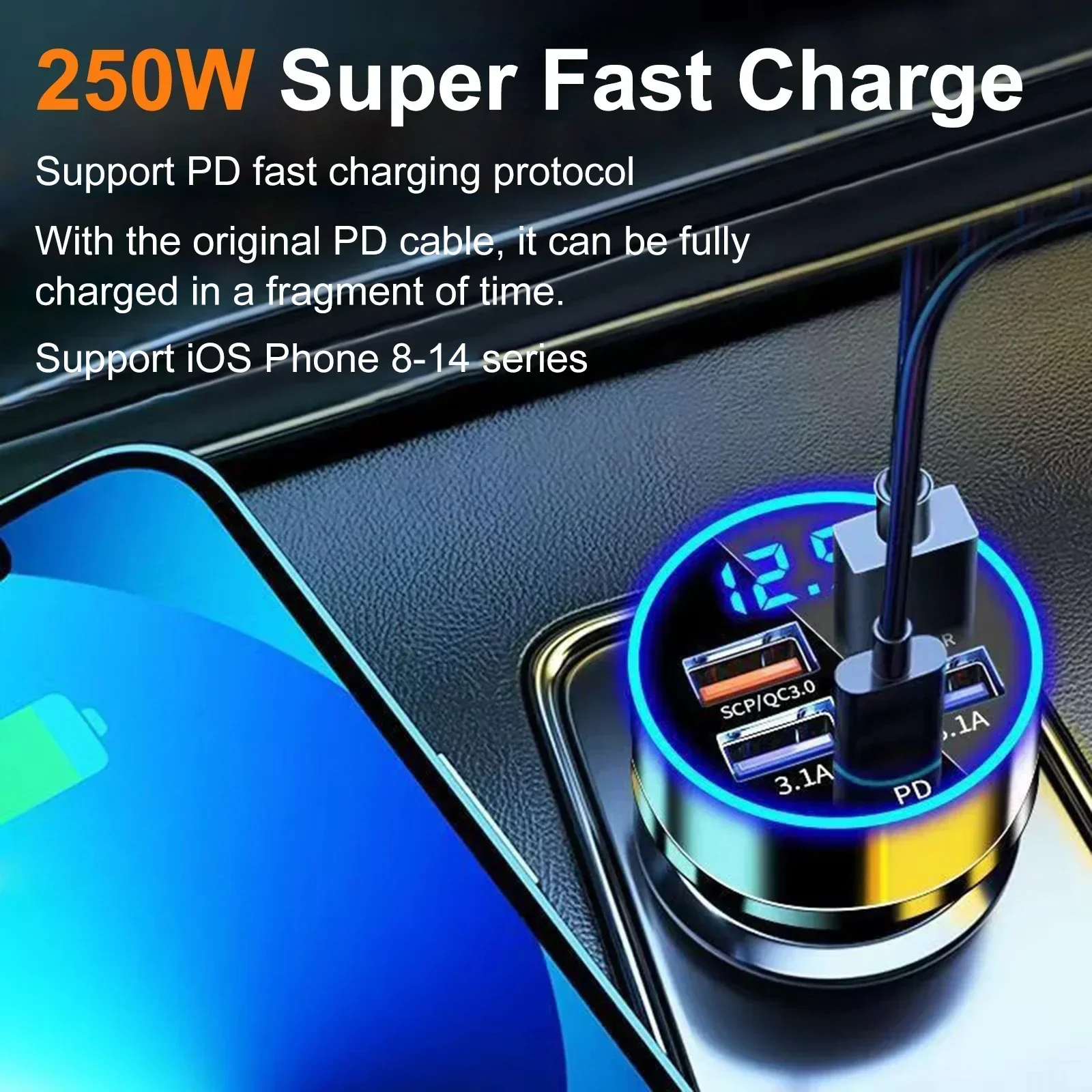 250W 초고속 충전 차량용 충전기 5-in-1 어댑터 - Election Electronics & Gadgets Store Woocommerce Theme 리뷰 및 가격