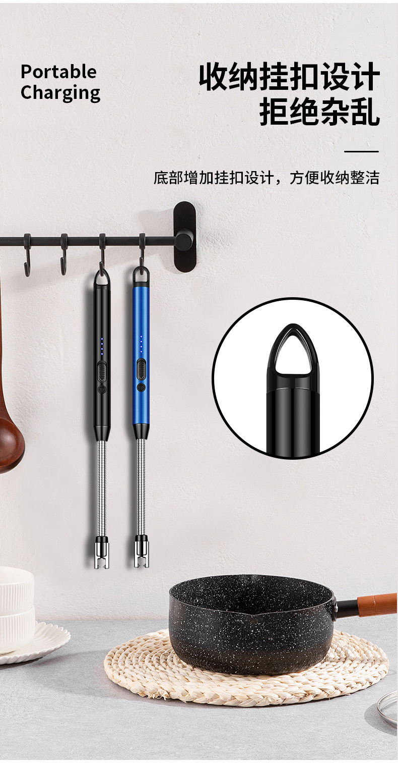 360 ° 회전 가능한 방풍 전자 라이터, 스토브 점화 - Electronic Gadgets For Home 리뷰 및 가격