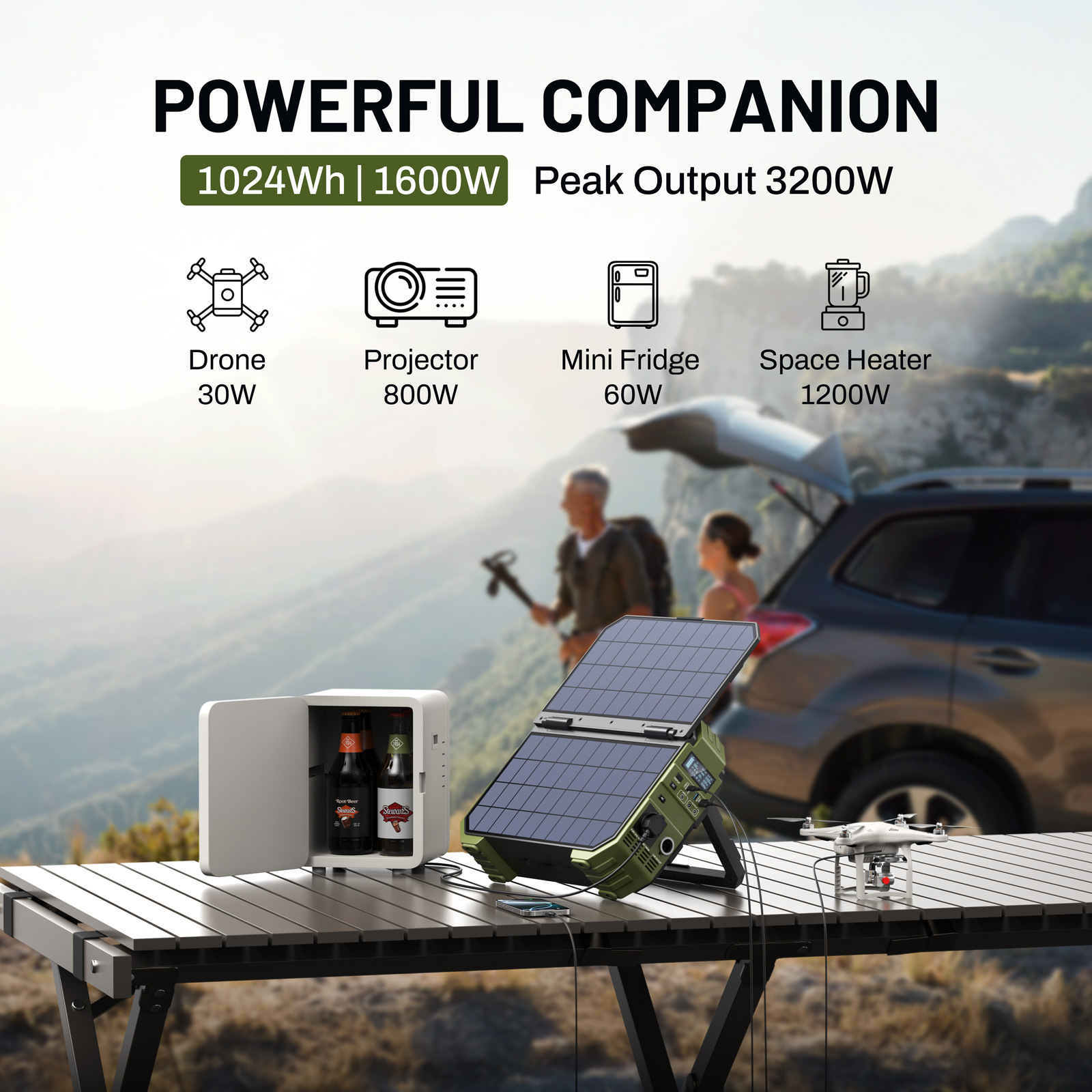 휴대용 파워스테이션, 태양광 패널 포함, 1024Wh  - Solar Powered Charger 리뷰 및 가격