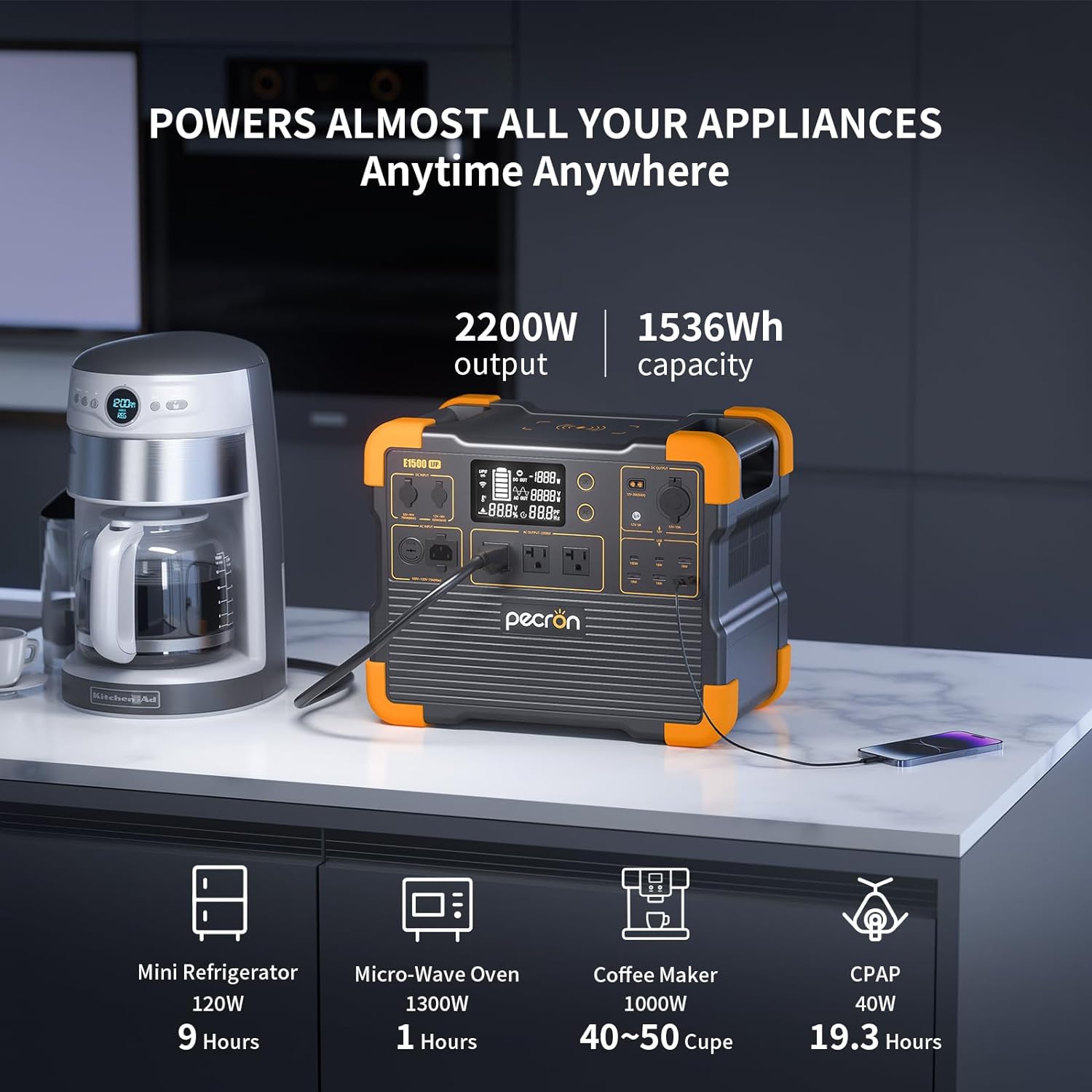 Uesd-Pecron E1500LFP 2200W 153 - Solar Powered Charger 리뷰 및 가격