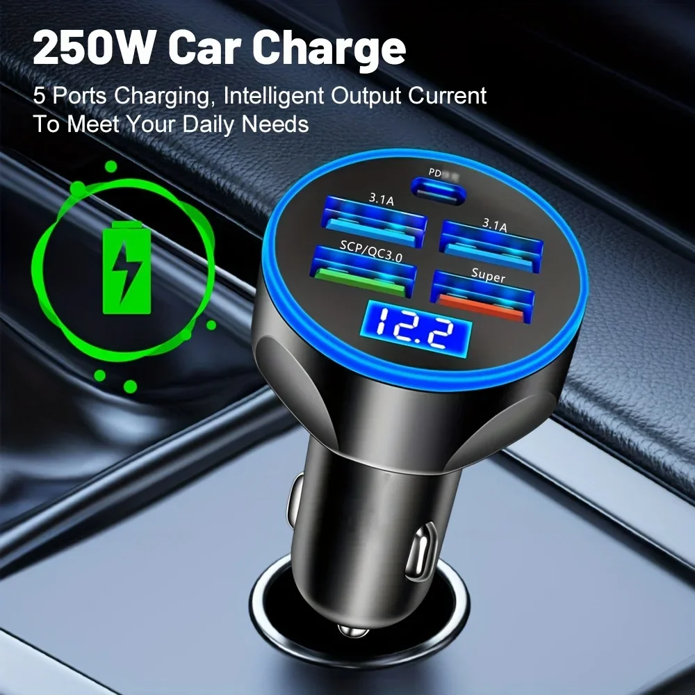 250W 초고속 충전 차량용 충전기 5-in-1 어댑터 - Election Electronics & Gadgets Store Woocommerce Theme 리뷰 및 가격